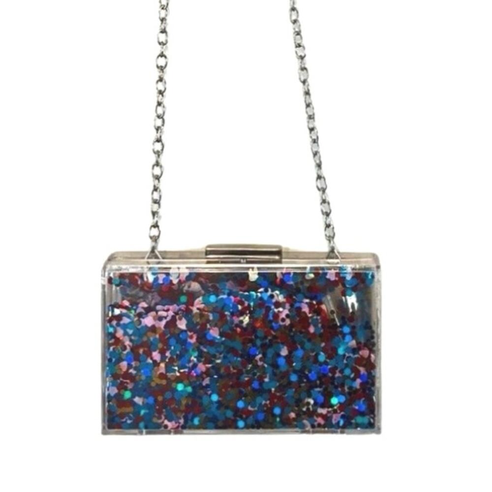 Blue Multi Sequin Chain Shoulder Bag - Picture 3 of 14